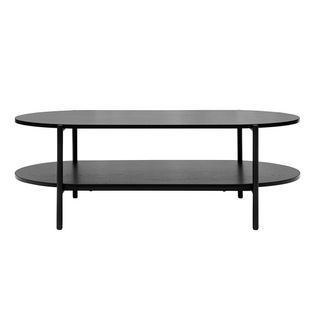 Table Basse Ovale Finition Bois Noir Et Métal L115 Cm Bruna