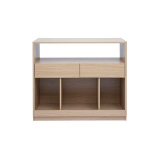 Console Avec Tiroirs Finition Bois Clair Chêne L100 Cm Rubina