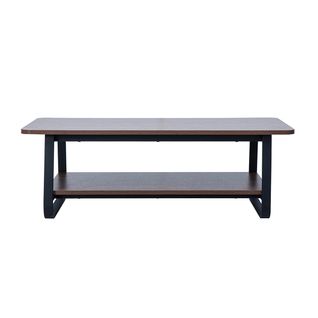Table Basse Rectangulaire Finition Bois Noyer Et Métal L120 Cm Micha