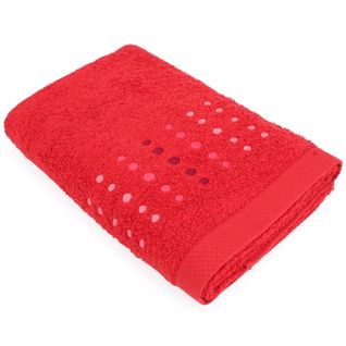 Drap De Douche 70x140 Cm Coton 550g/m2 Pure Points Rouge
