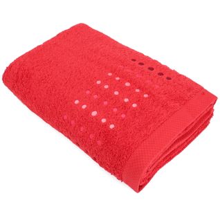 Drap De Bain 100x150 Cm Coton 550g/m2 Pure Points Rouge