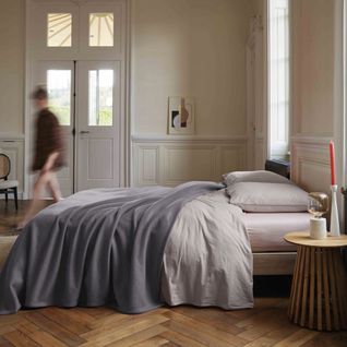 Couverture Polaire 240x260 Cm 100% Polyester 350g/m2 Teddy Gris Acier