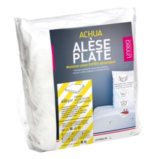 Alèse Plate 140x200 Cm Achua Molleton Coton 400 G/m² Matelas 15-23cm