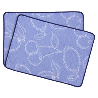 Lot De 2 Sets De Table Matelassés 35x50 Cm Coton Line Bleu