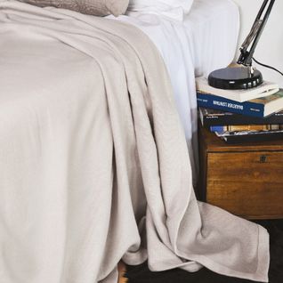 Couverture Été 180x240 Cm Coton 260g/m2 Provence Bicolore Gris Perle/acier