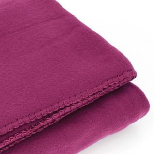 Plaid Polaire Uno Violet Prune 130x170 Cm