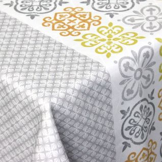 Nappe Carrée 170x170 Cm Imprimée 100% Polyester Caro Géométrique Gris
