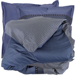 Parure De Lit 260x240 Cm Satin De Coton Enzo Bleu