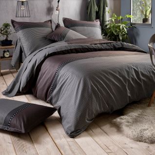 Taie De Traversin 140x43 Cm Satin De Coton Enzo Noir