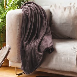 Plaid Polaire 150x200 Cm Microvelours 100% Polyester 280g/m2 Velvet Marron Ebene