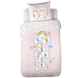 Parure De Lit 140x200 Cm Coton Biologique Marelle Rose