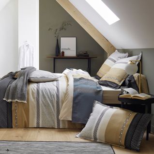 Housse De Couette 280x240 Cm Percale Coton Marlow Acier