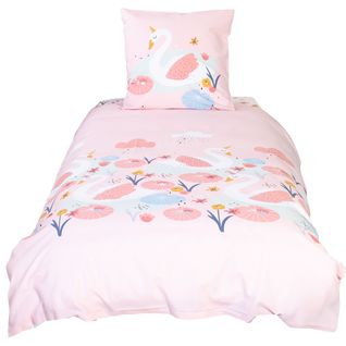 Parure De Lit 140x200 Cm Coton Clara Rose Poudré