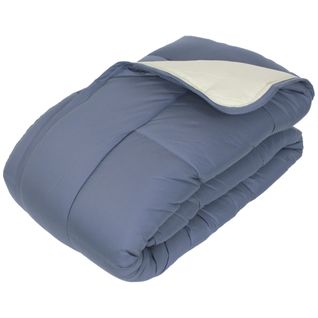 Couette Hiver 240x220 Cm Cocoon Bicolore Petrole/mastic Garnissage Fibre Polyester 400g/m2