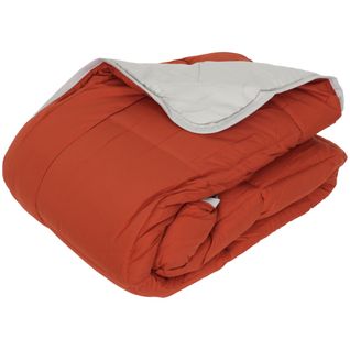 Couette Hiver 200x200 Cm Cocoon Bicolore Gingembre/galet Garnissage Fibre Polyester 400g/m2