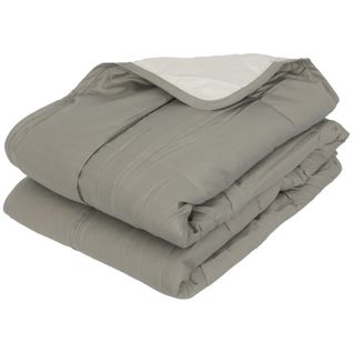 Couette Été 140x200 Cm Cocoon Bicolore Taupe/lin Garnissage Fibre Polyester 200g/m2