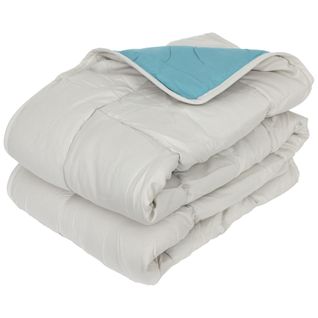 Couette Été 260x240 Cm Cocoon Bicolore Lac/galet Garnissage Fibre Polyester 200g/m2