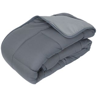 Couette Hiver 200x200 Cm Cocoon Bicolore Acier/argent Garnissage Fibre Polyester 400g/m2