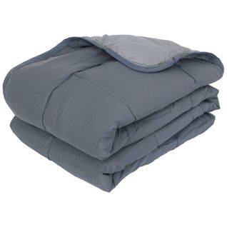 Couette Été 240x220 Cm Cocoon Bicolore Acier/argent Garnissage Fibre Polyester 200g/m2