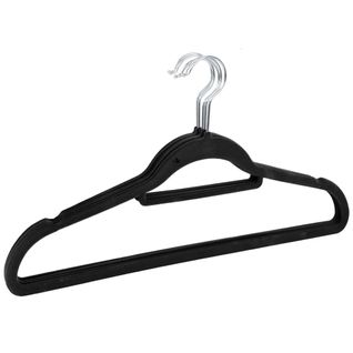 Lot De 5 Cintres Avec Barre Floqué Velours Noir