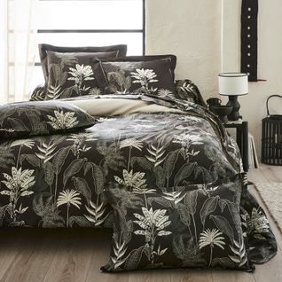 Housse De Couette 140x200 Cm Satin De Coton Cayenne Noir Ebène