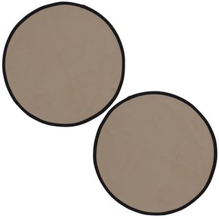 Lot De 2 Set De Table Rond 38 Cm Diabolo Marron Tourterelle Traitement Teflon