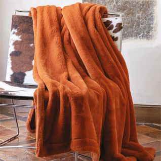 Plaid 150x200 Cm En Polyester Mellow Orange Paprika