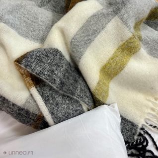 Plaid 130x180 Cm Iseo En Alpaga Jaune Miel