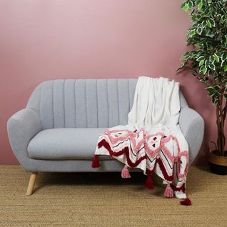 Jeté De Canapé 130x150 Cm Coton Jaipur Rose