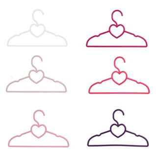 Lot De 6 Cintres Enfant Coeur Multicolores