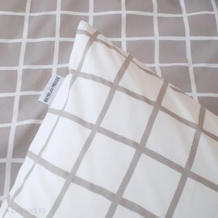 Taie D'oreiller 65x65 Cm Percale Coton Ddm Max Gris
