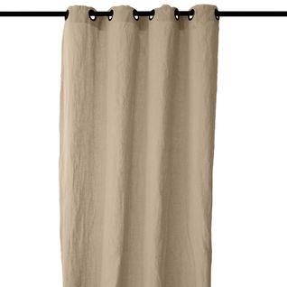 Rideau 140x280 Cm Voile Lin Lavé-froissé Sonate Deco Beige Camel