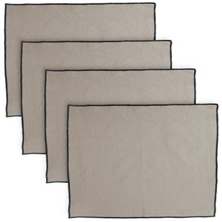 Lot De 4 Sets De Table 37x50 Cm Hono Beige Chanvre Coton