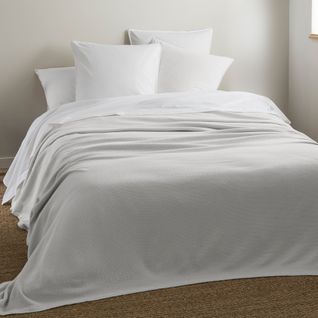 Couverture Été 180x240 Cm Coton Recyclé 365g/m2 Riviera Gris Perle