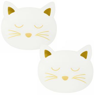 Lot De 2 Sets De Table Enfant Chat Blanc White