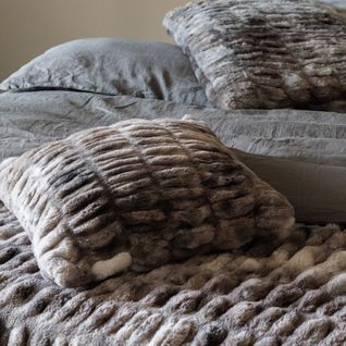 Plaid 150x200 Zibeline En Fausse Fourrure Doublée Velours Blanc Neige