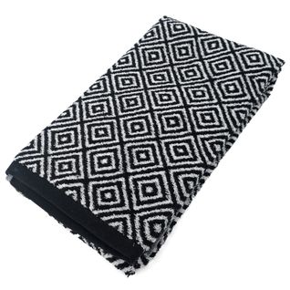 Drap De Douche 70x140 Cm Symetrie Coton Noir Losanges