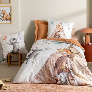 Housse De Couette 140x200 Cm En 100% Percale De Coton Tipi Blanc