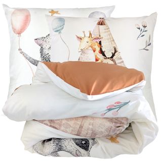 Parure De Lit 140x200 Cm 65x65 Cm Percale De Coton Tipi Blanc 2 Pièces