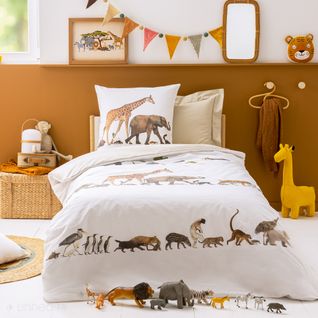 Housse De Couette 140x200 Cm En 100% Percale De Coton Noé Blanc