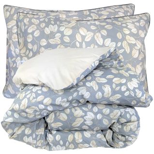 Parure De Lit 200x200 Cm 50x70 Cm Percale De Coton Lison Gris 3 Pièces