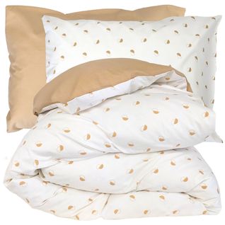 Parure De Lit 200x200 Cm 50x70 Cm Percale Alex Marron Moka 3 Pièces