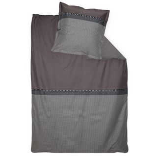 Parure De Lit 140x200 Cm 50x70 Cm En Satin De Coton Enzo Noir