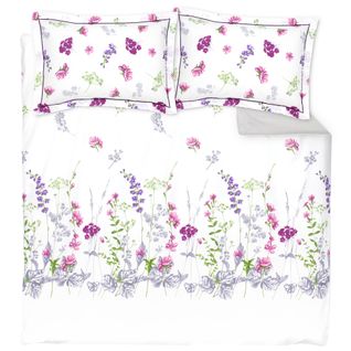 Parure De Lit 200x200 Cm 50x70 Cm En Coton Pretty Blanc