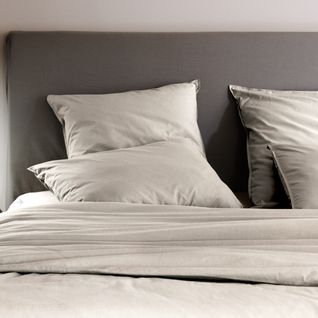 Drap Housse Palace Pur Coton Lavé 200x200 Cm Bonnet 35 Cm Uni Gris Lin