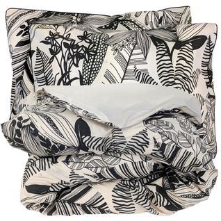 Parure De Lit 200x200 Cm Taies 50x70 Cm Percale De Coton Alba Beige/noir 3 Pièces