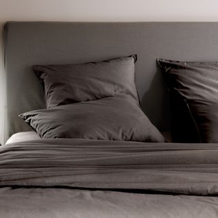 Drap Housse Palace Pur Coton Lavé 140x190 Cm Bonnet 35 Cm Uni Marron Café