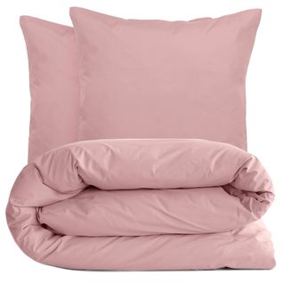 Parure De Lit 200x200 Cm Set 65x65 Cm Percale Manoir Rose