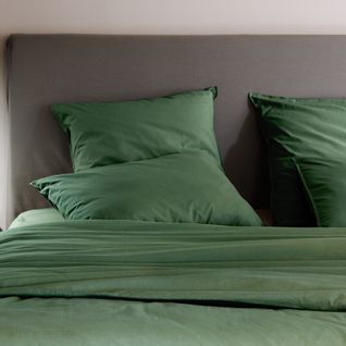 Drap Plat Palace Pur Coton Lavé 240x290 Cm Uni Vert Cedre