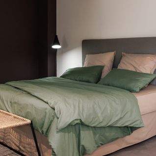 Drap Plat 270x290 Cm Pur Coton Collection Palace Vert Mousse